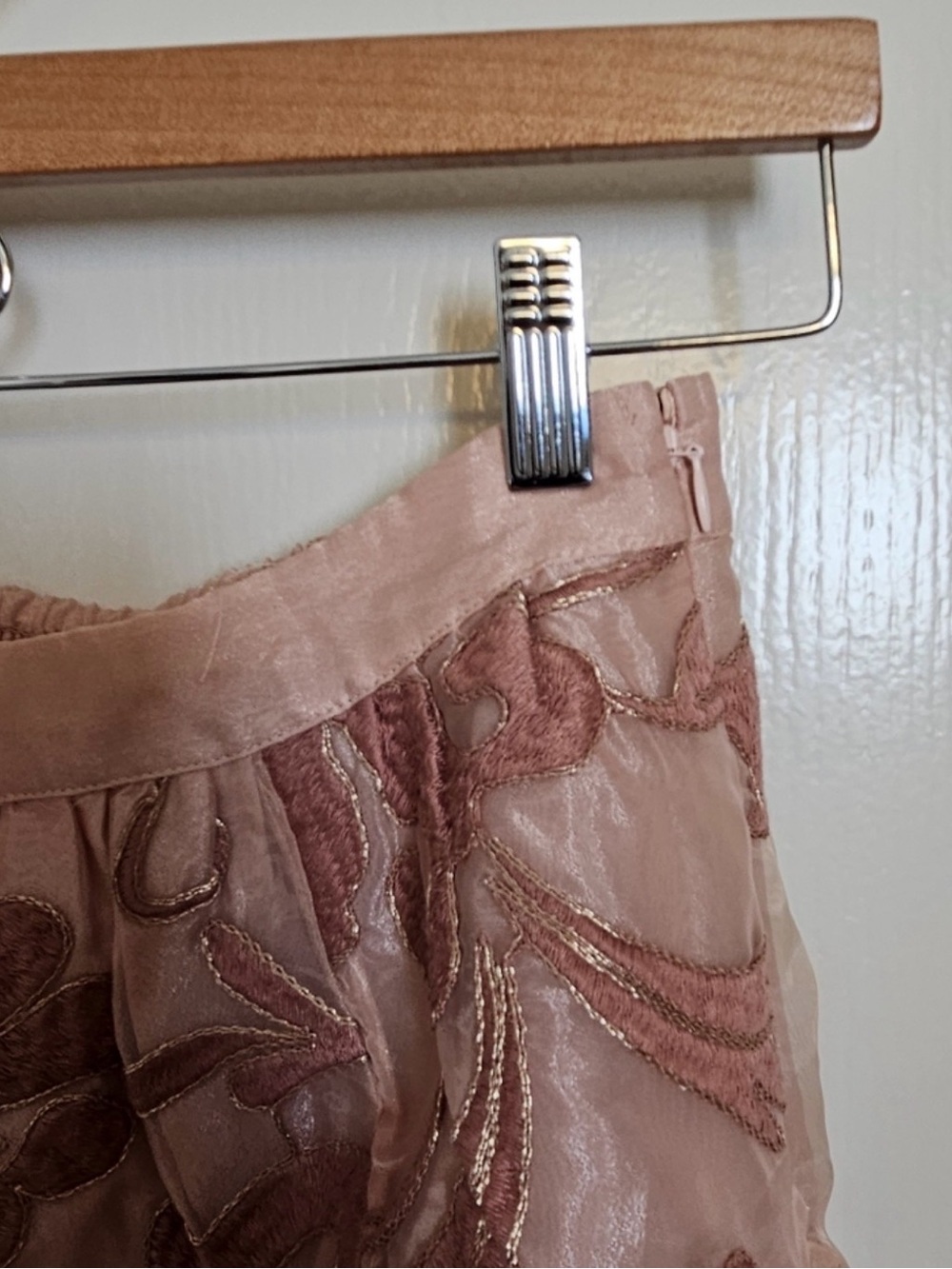 Anthro Maeve Shannon‎ Embroidered Midi Skirt M Pink A-Line Floral NWOT - Picture 13 of 13
